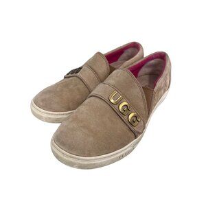 UGG Kitlyn Charm Slip On Sneakers Women Size 5 Tan Suede Round Toe Comfort Shoe